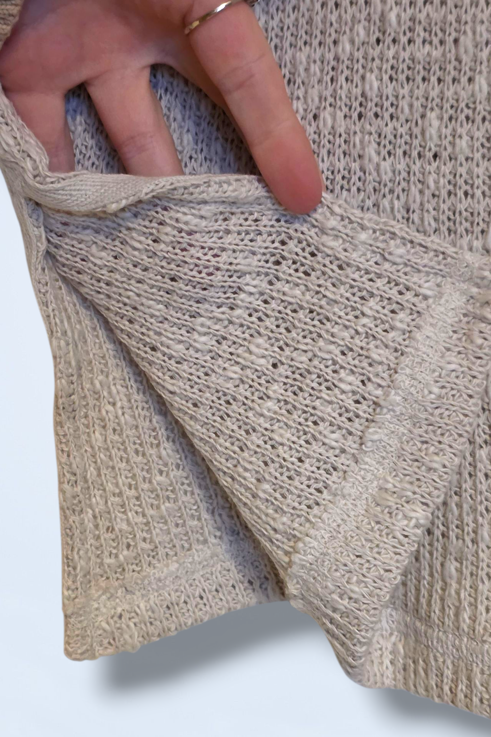 Free People Neutral Cami V-Neck Knitted Finish Size XS