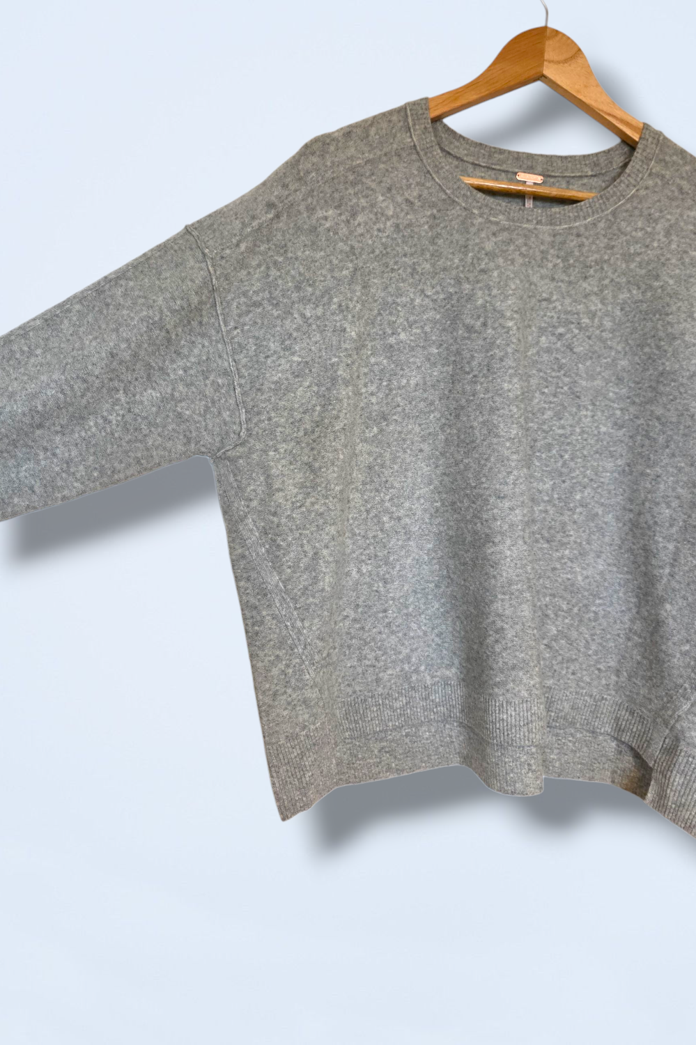 Free People Heather Grey Size Small Knitted Jumper