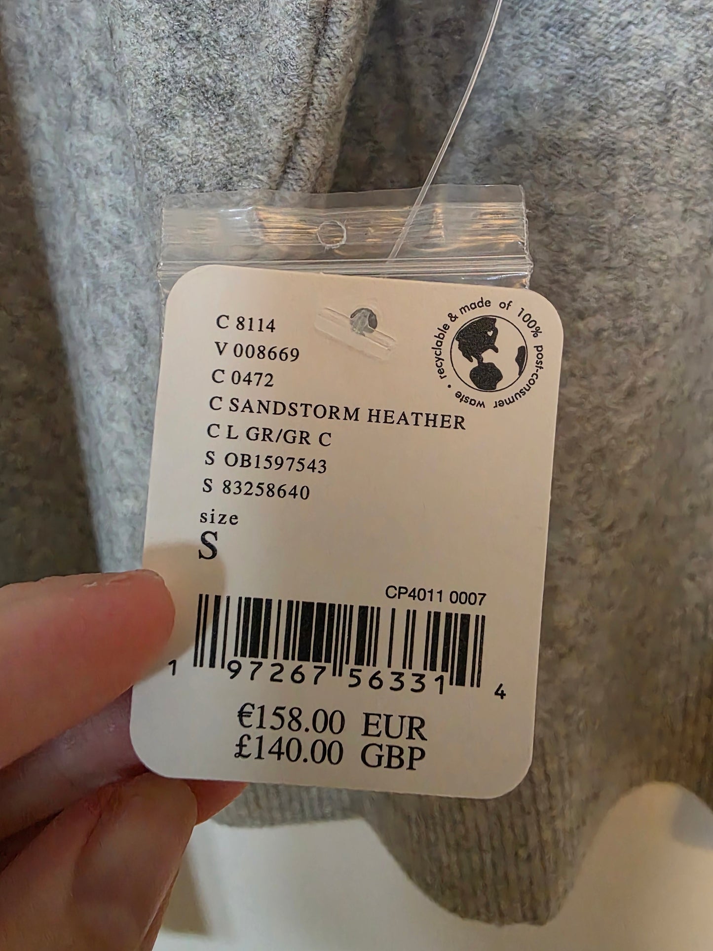 Free People Heather Grey Size Small Knitted Jumper