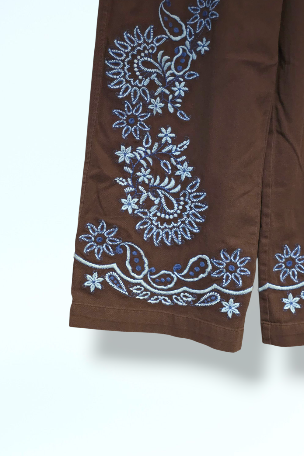 Free People New Marakesh Embroidered Trousers 100% Cotton UK 8