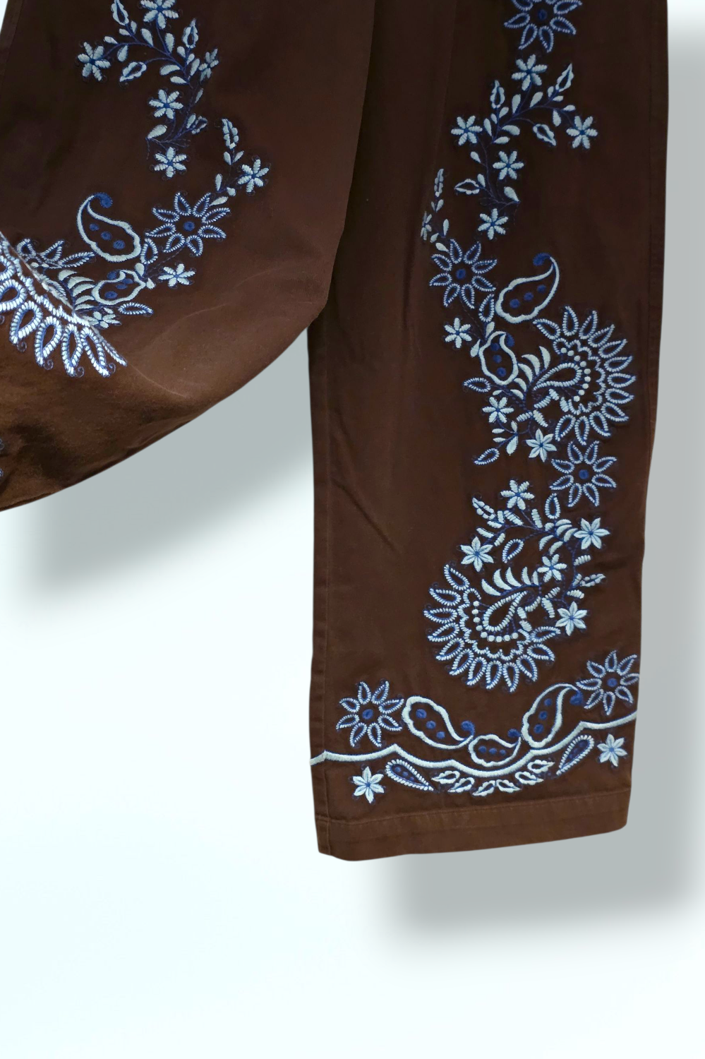 Free People New Marakesh Embroidered Trousers 100% Cotton UK 8