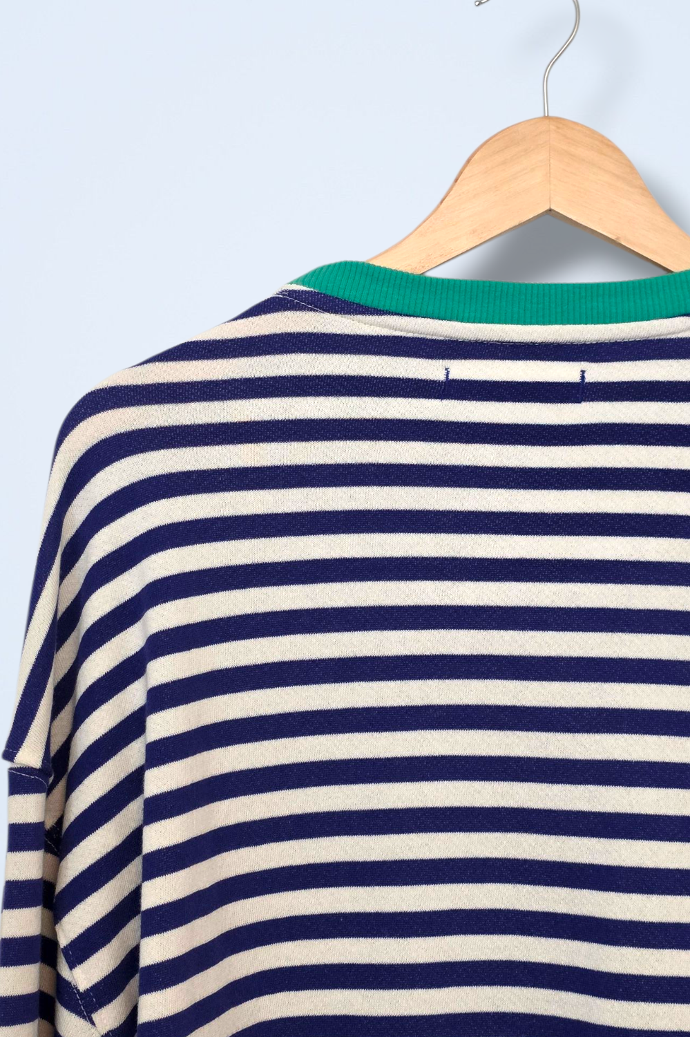 Blue White Green Striped Oversized Jumper Free People XS