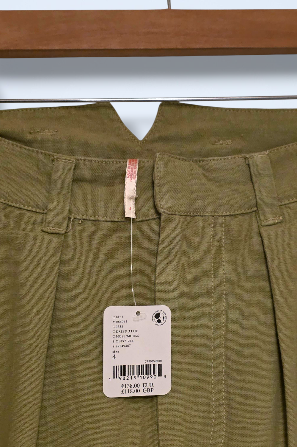 Free People Khaki Sweet Talk Chino Pants New UK 10