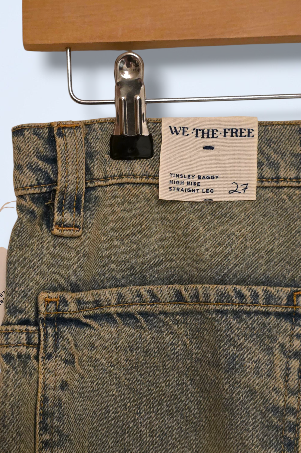 Free People W27 Tinsley Baggy Straight Leg Jeans New