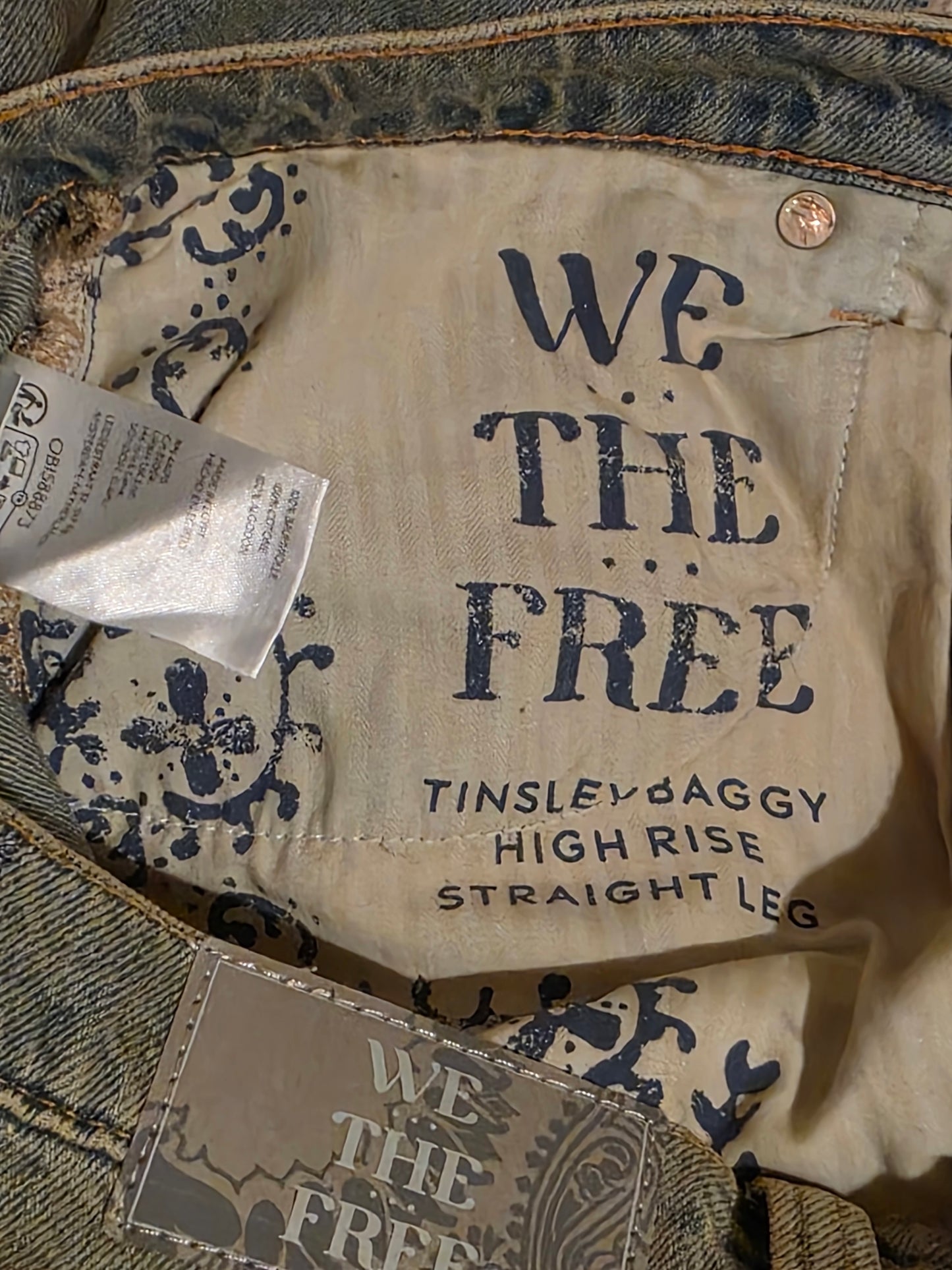 Free People W27 Tinsley Baggy Straight Leg Jeans New