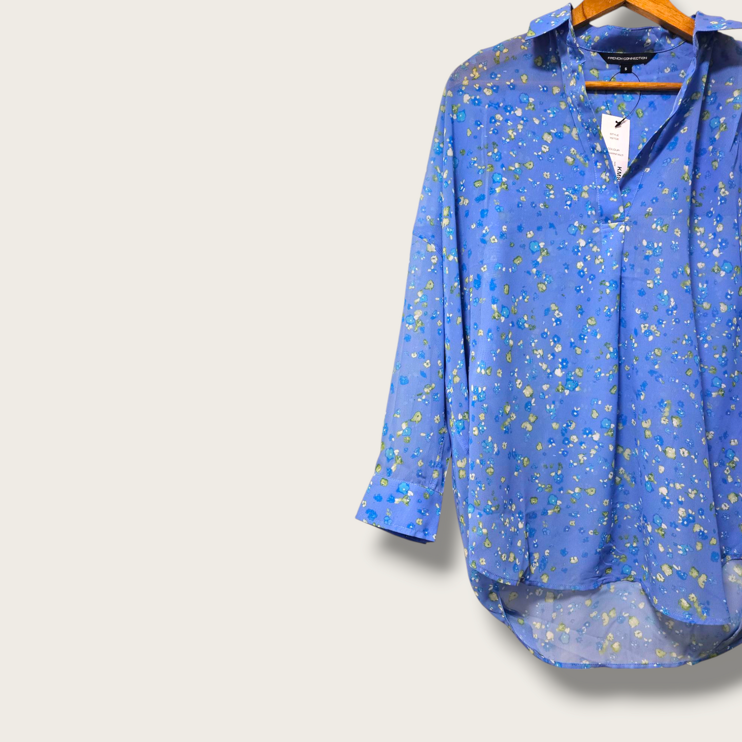 French Connection Blue Floral Blouse Small New