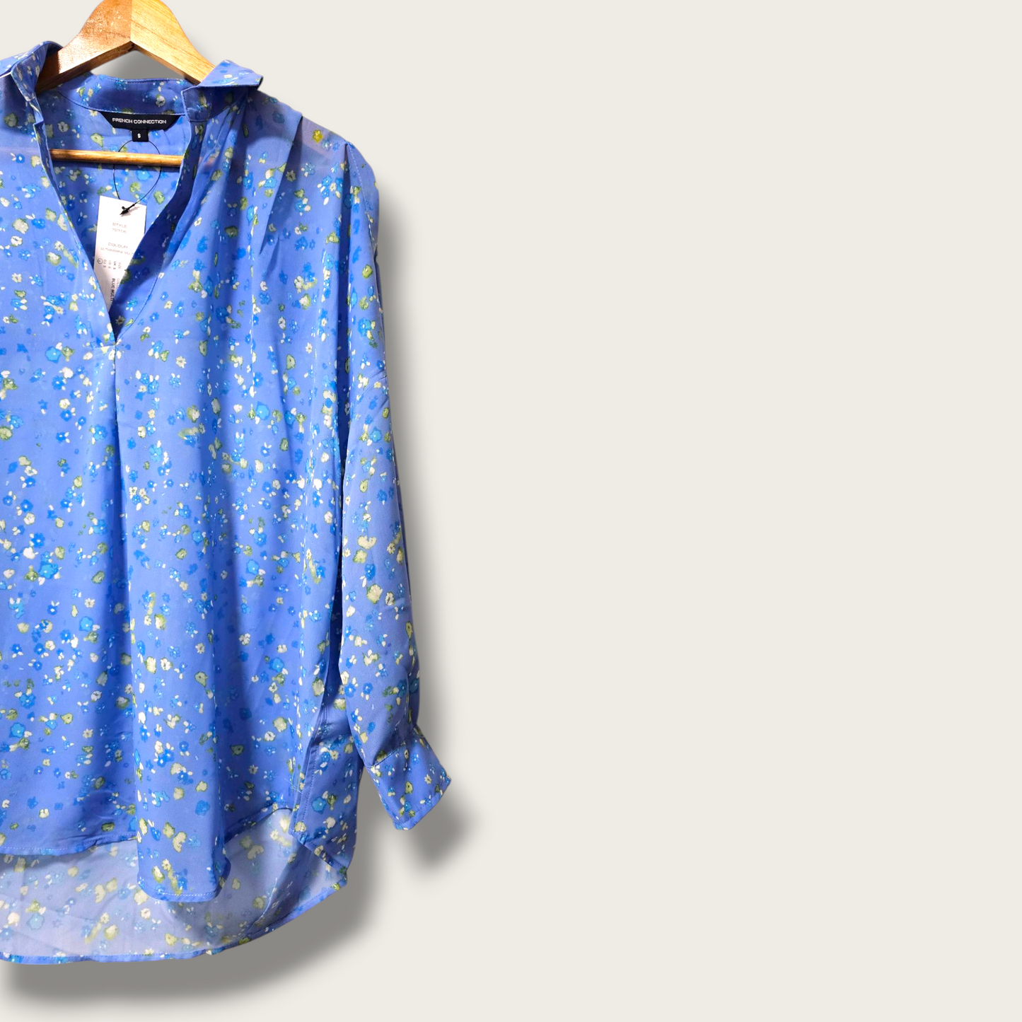 French Connection Blue Floral Blouse Small New