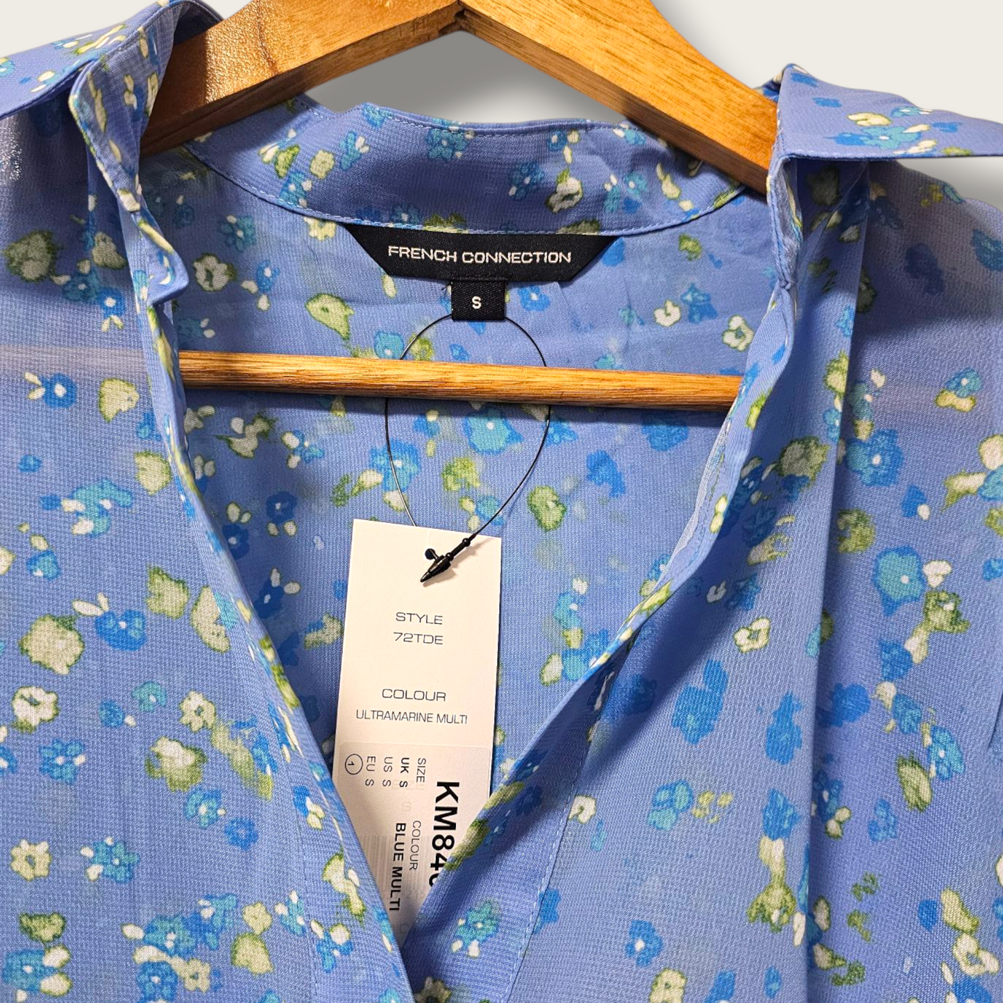 French Connection Blue Floral Blouse Small New