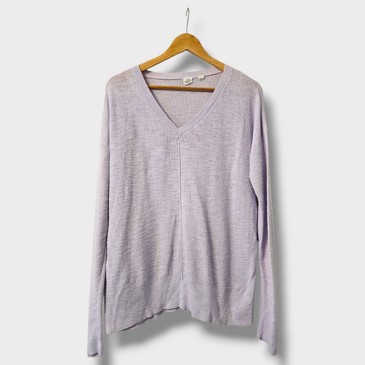 Gap Pale Purple Cotton V-Neck Sweater – Size Small