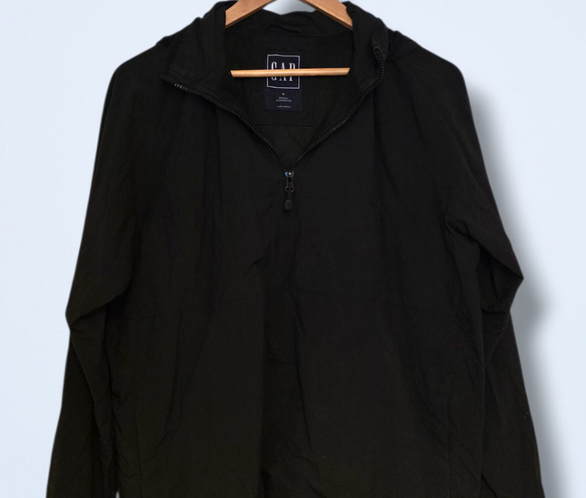 Gap Black Pull Over ¼ Windbreaker Size Small