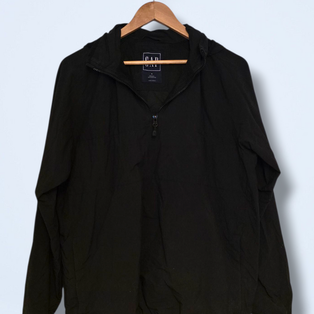 Gap Black Pull Over ¼ Windbreaker Size Small