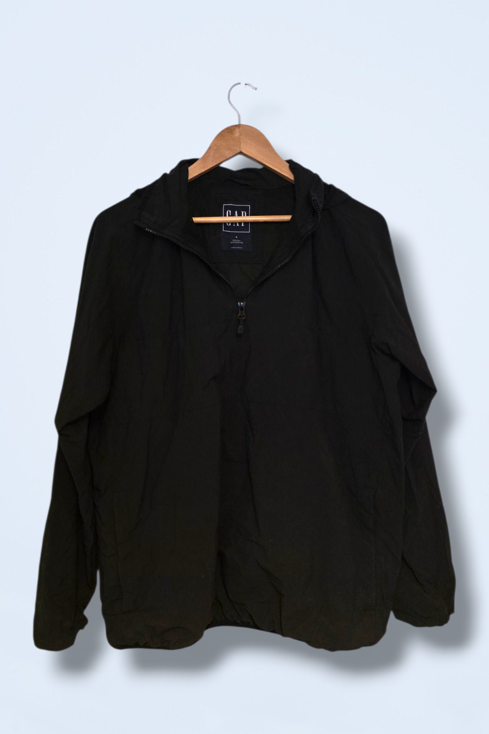 Gap Black Pull Over ¼ Windbreaker Size Small