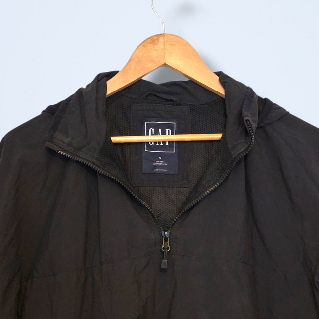 Gap Black Pull Over ¼ Windbreaker Size Small