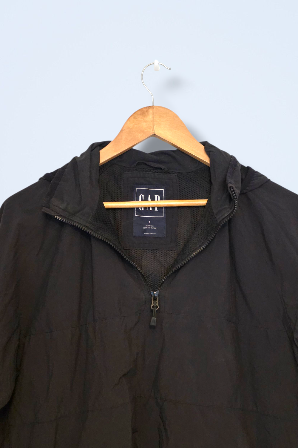 Gap Black Pull Over ¼ Windbreaker Size Small