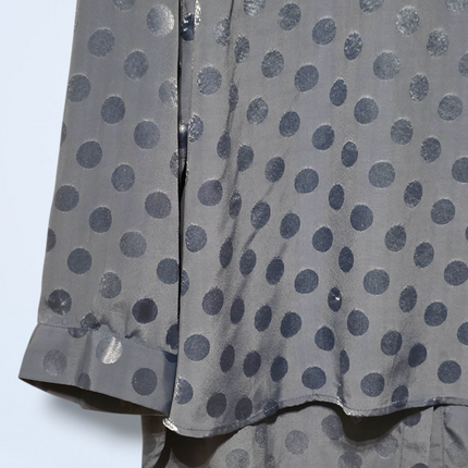 George – Size 18 – Blue Long-sleeved Blouse – Button Back – Polka Dot