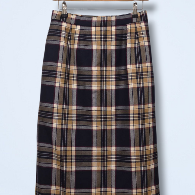 Gor-ray 100% Pure New Wool Plaid Vintage Skirt Size 12