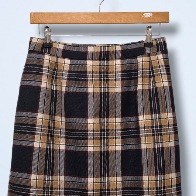 Gor-ray 100% Pure New Wool Plaid Vintage Skirt Size 12