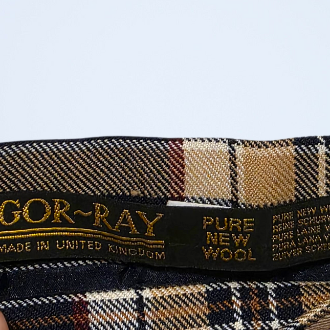 Gor-ray 100% Pure New Wool Plaid Vintage Skirt Size 12