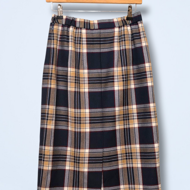 Gor-ray 100% Pure New Wool Plaid Vintage Skirt Size 12