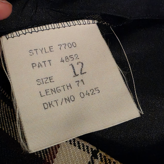 Gor-ray 100% Pure New Wool Plaid Vintage Skirt Size 12