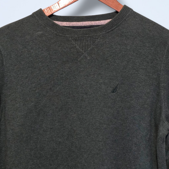 Green Long-sleeved Jumper Embroidered Logo Nautica Size XS