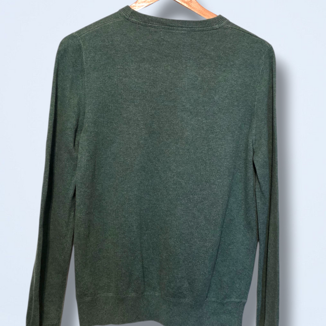 Green Long-sleeved Jumper Embroidered Logo Nautica Size XS