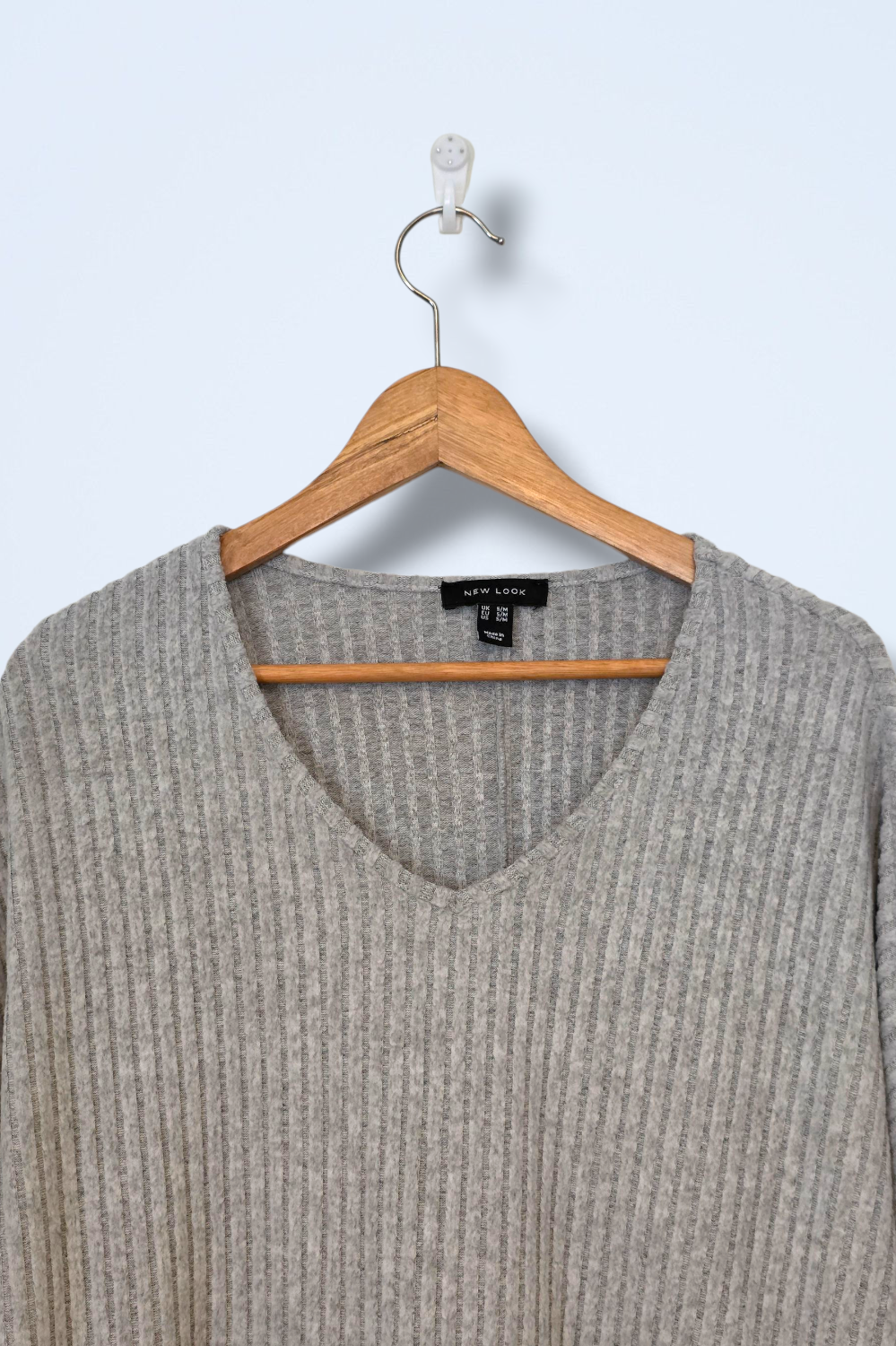 Grey Soft-touch Ribbed T-Short Short Sleeves Size S/M