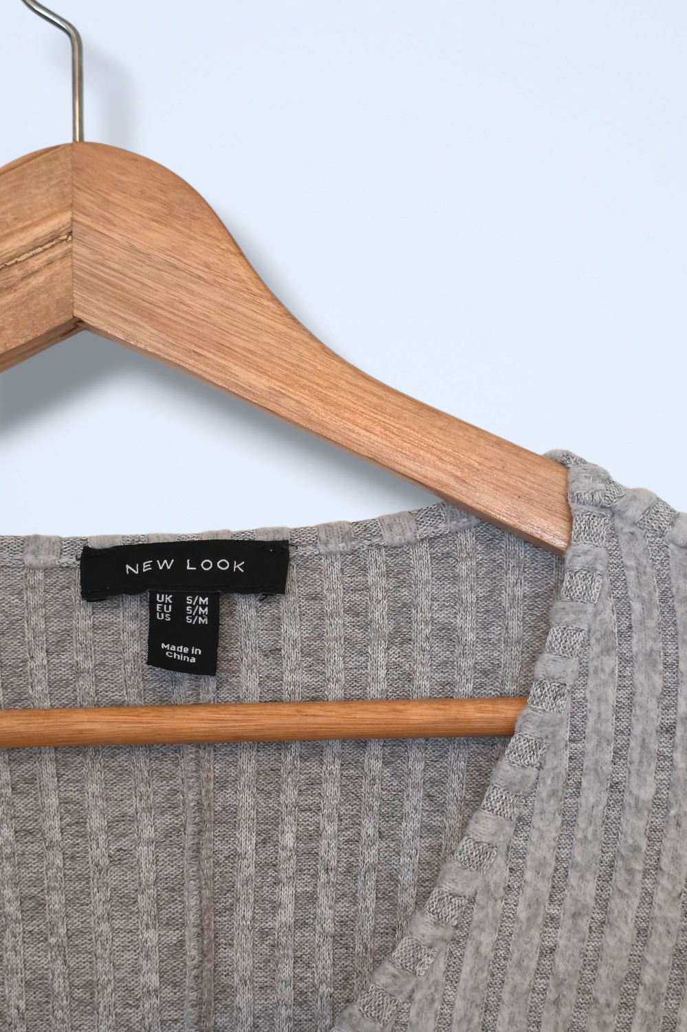 Grey Soft-touch Ribbed T-Short Short Sleeves Size S/M