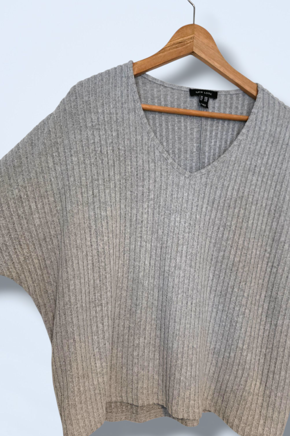 Grey Soft-touch Ribbed T-Short Short Sleeves Size S/M