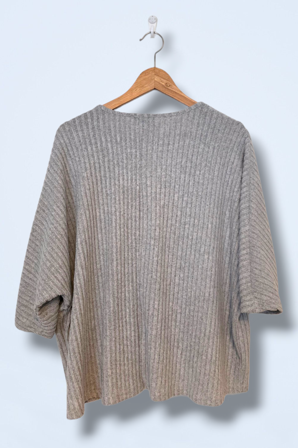 Grey Soft-touch Ribbed T-Short Short Sleeves Size S/M