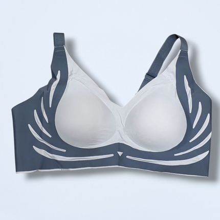 New Seamless Support Bra – Grey – 4XL – Hidden Support – Hook & Eye