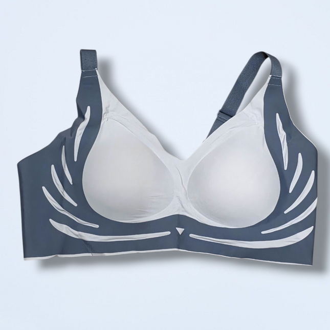 New Seamless Support Bra – Grey – 4XL – Hidden Support – Hook & Eye
