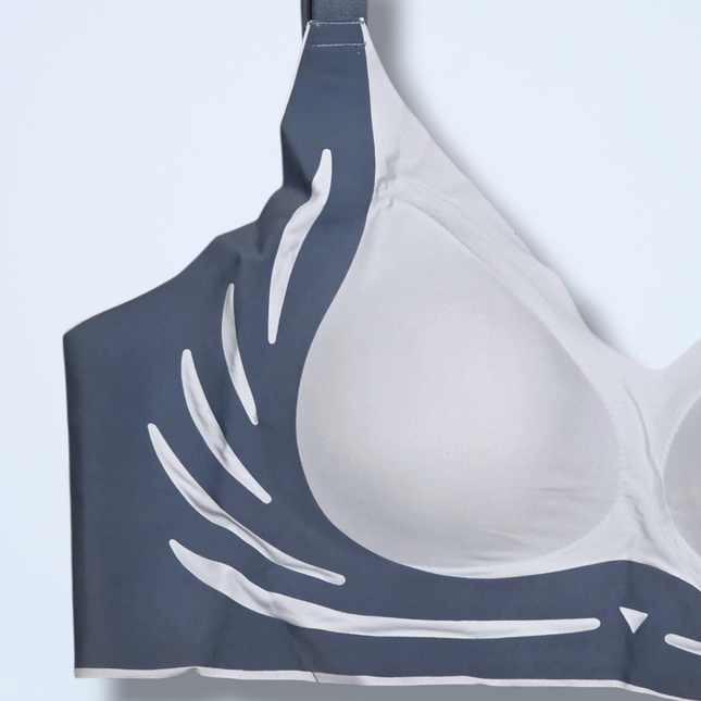 New Seamless Support Bra – Grey – 4XL – Hidden Support – Hook & Eye