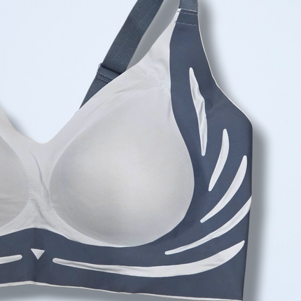 New Seamless Support Bra – Grey – 4XL – Hidden Support – Hook & Eye