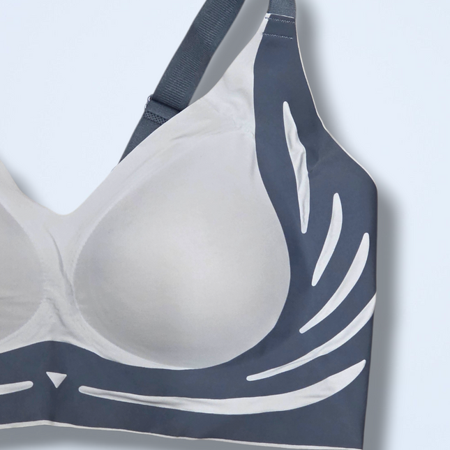 New Seamless Support Bra – Grey – 4XL – Hidden Support – Hook & Eye