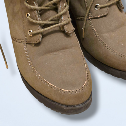 H&M Beige Fur-trim Lace Wedges Size UK 5