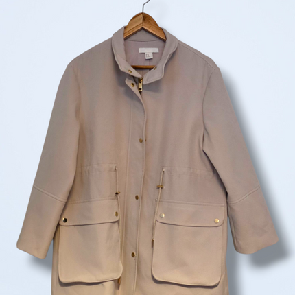 Beige Snap Button & Zipped H&M Trench Coat