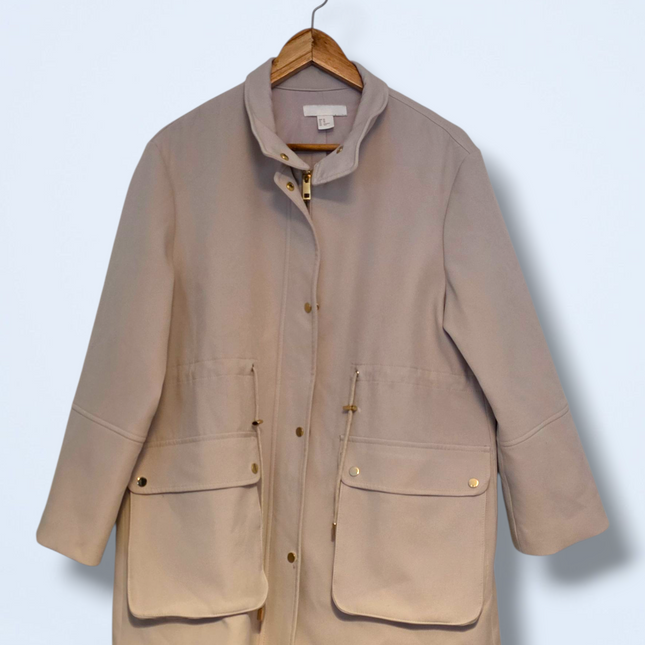 Beige Snap Button & Zipped H&M Trench Coat