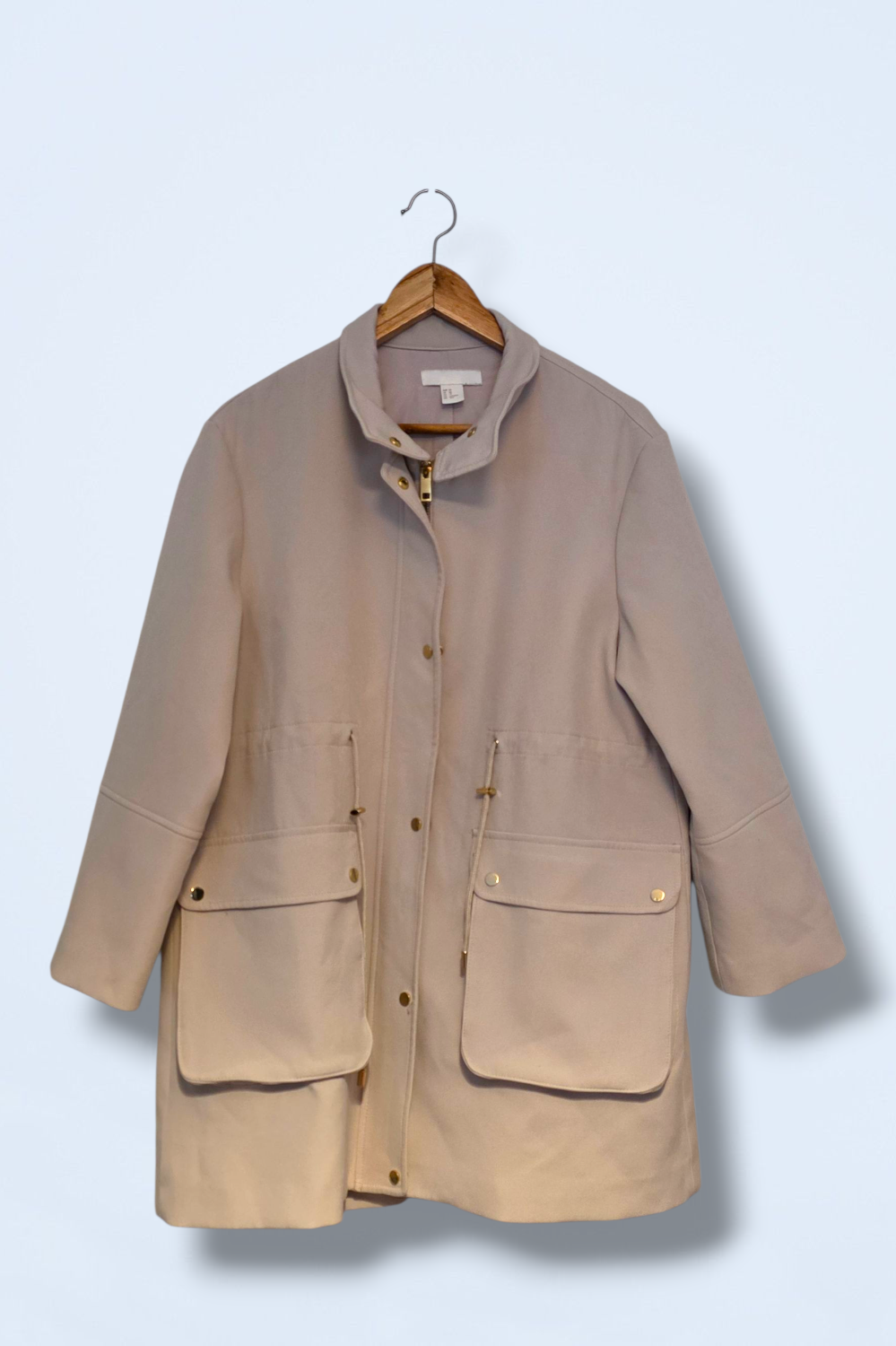 Beige Snap Button & Zipped H&M Trench Coat