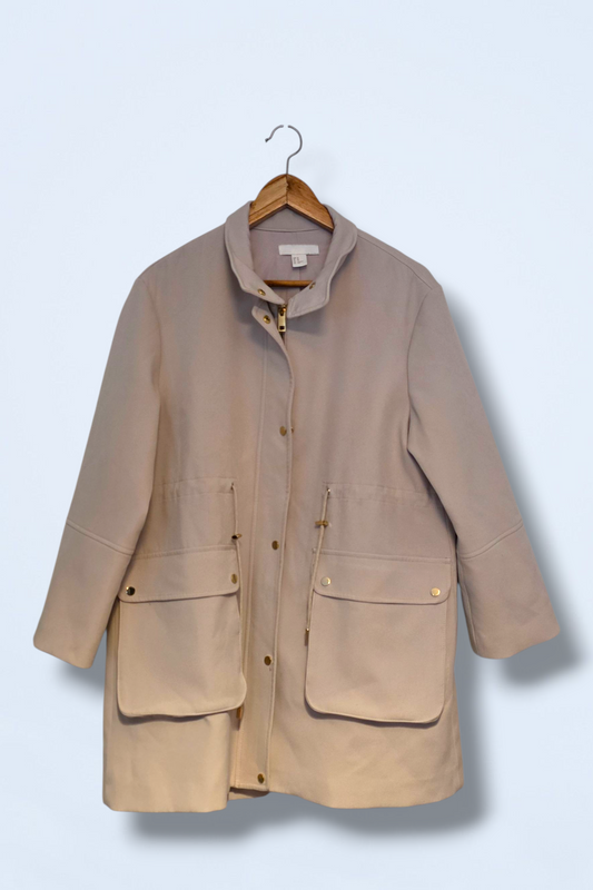 Beige Snap Button & Zipped H&M Trench Coat
