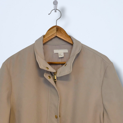 Beige Snap Button & Zipped H&M Trench Coat
