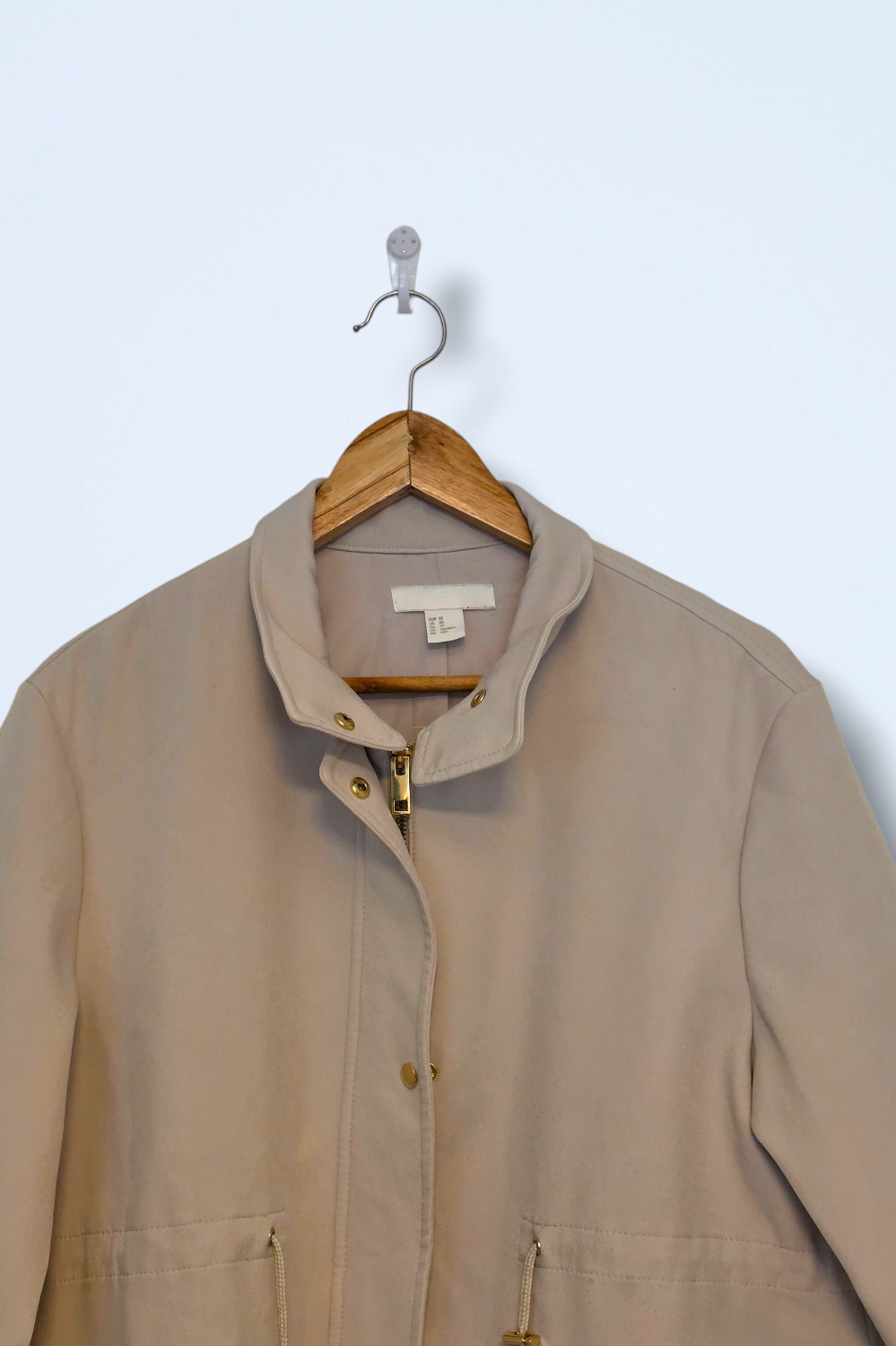 Beige Snap Button & Zipped H&M Trench Coat