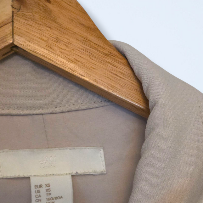 Beige Snap Button & Zipped H&M Trench Coat