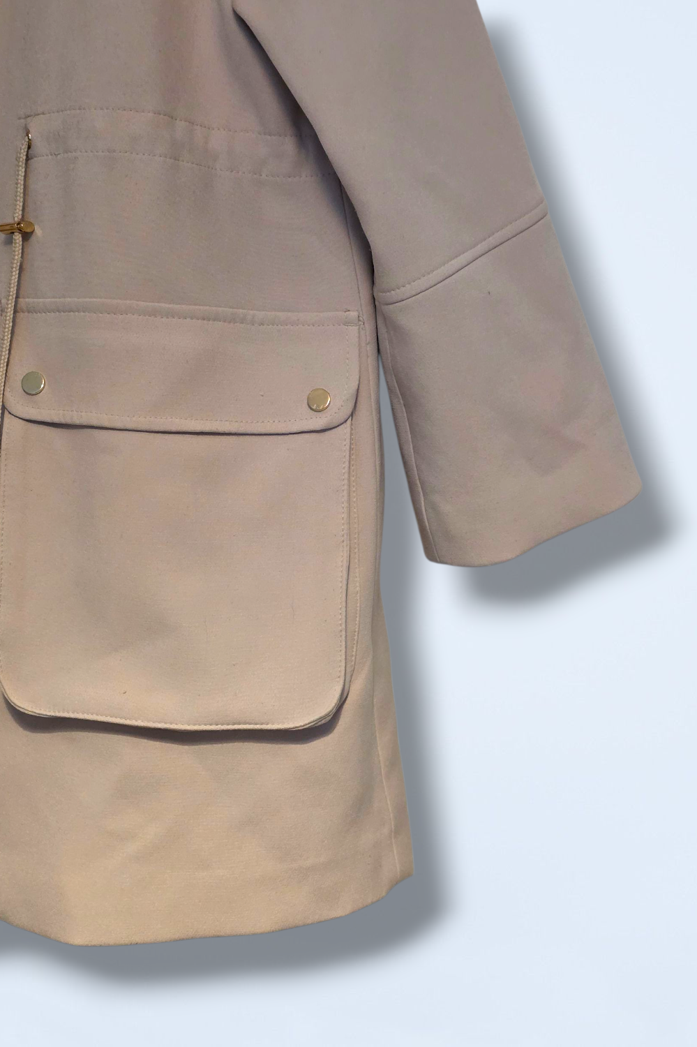 Beige Snap Button & Zipped H&M Trench Coat