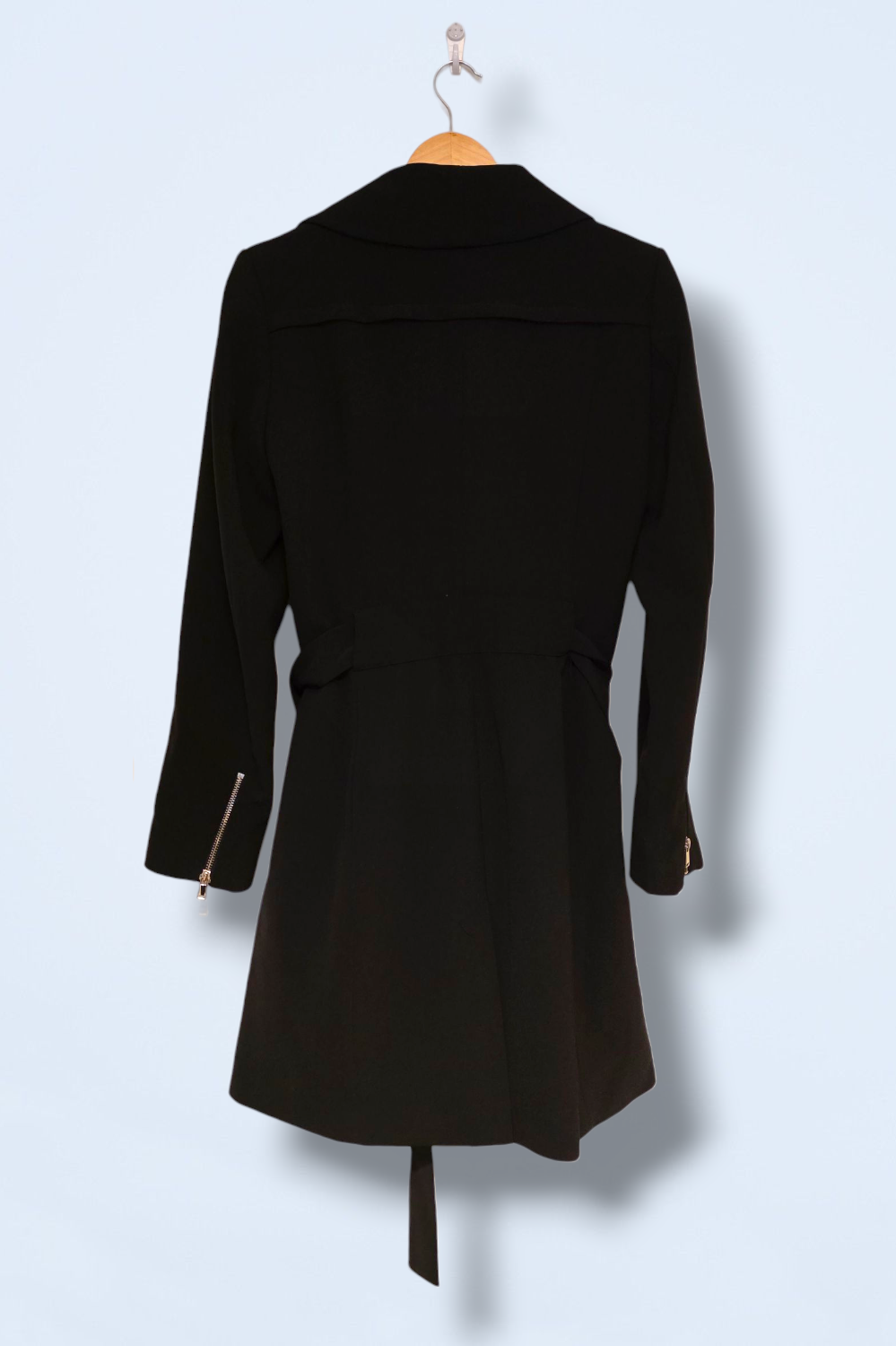 H&M Black Smart Casual Asymmetrical Zipped Coat Size 8