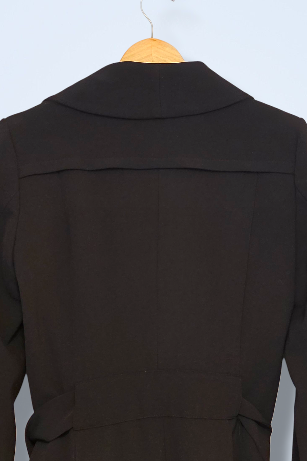 H&M Black Smart Casual Asymmetrical Zipped Coat Size 8