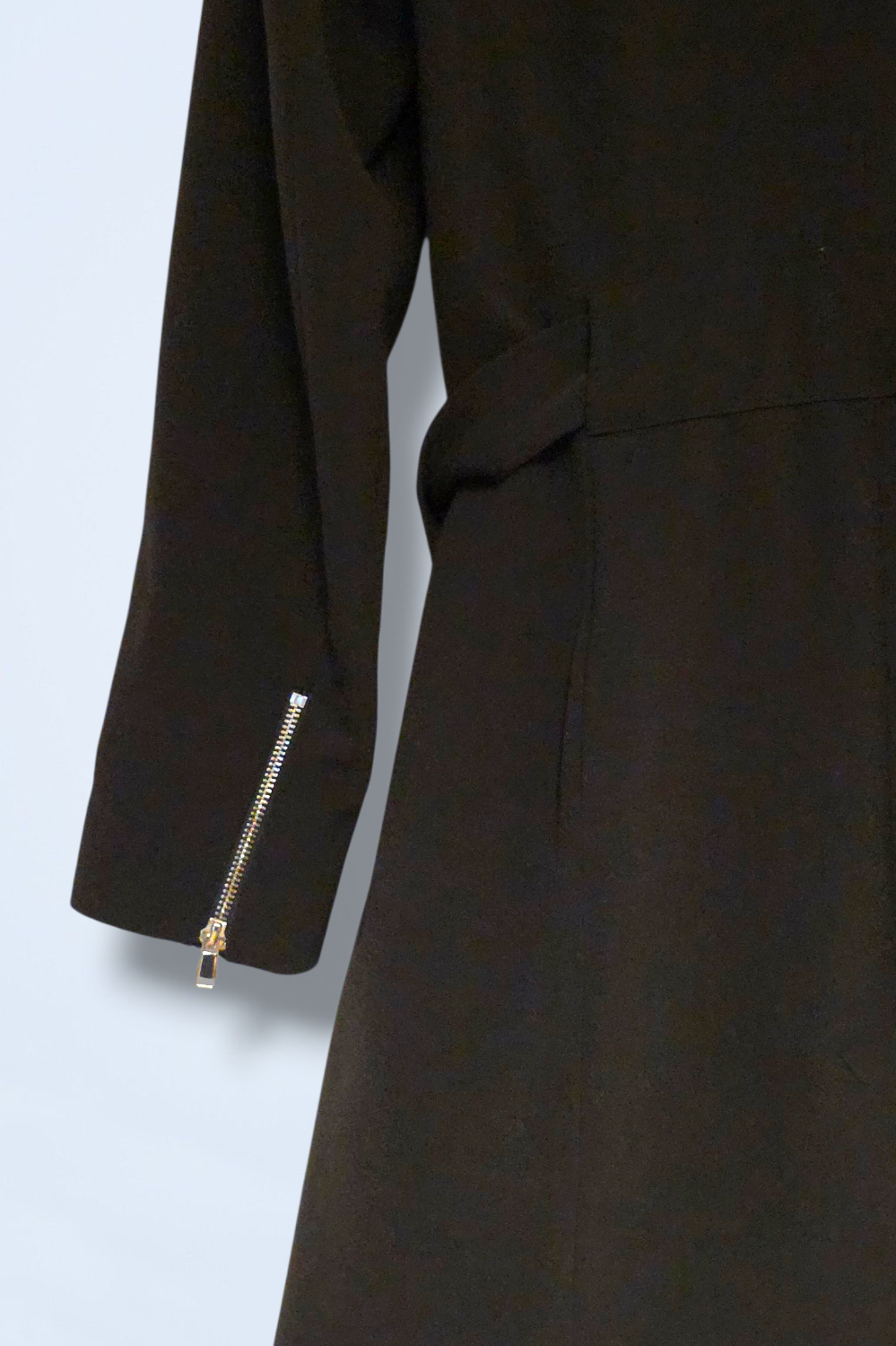H&M Black Smart Casual Asymmetrical Zipped Coat Size 8