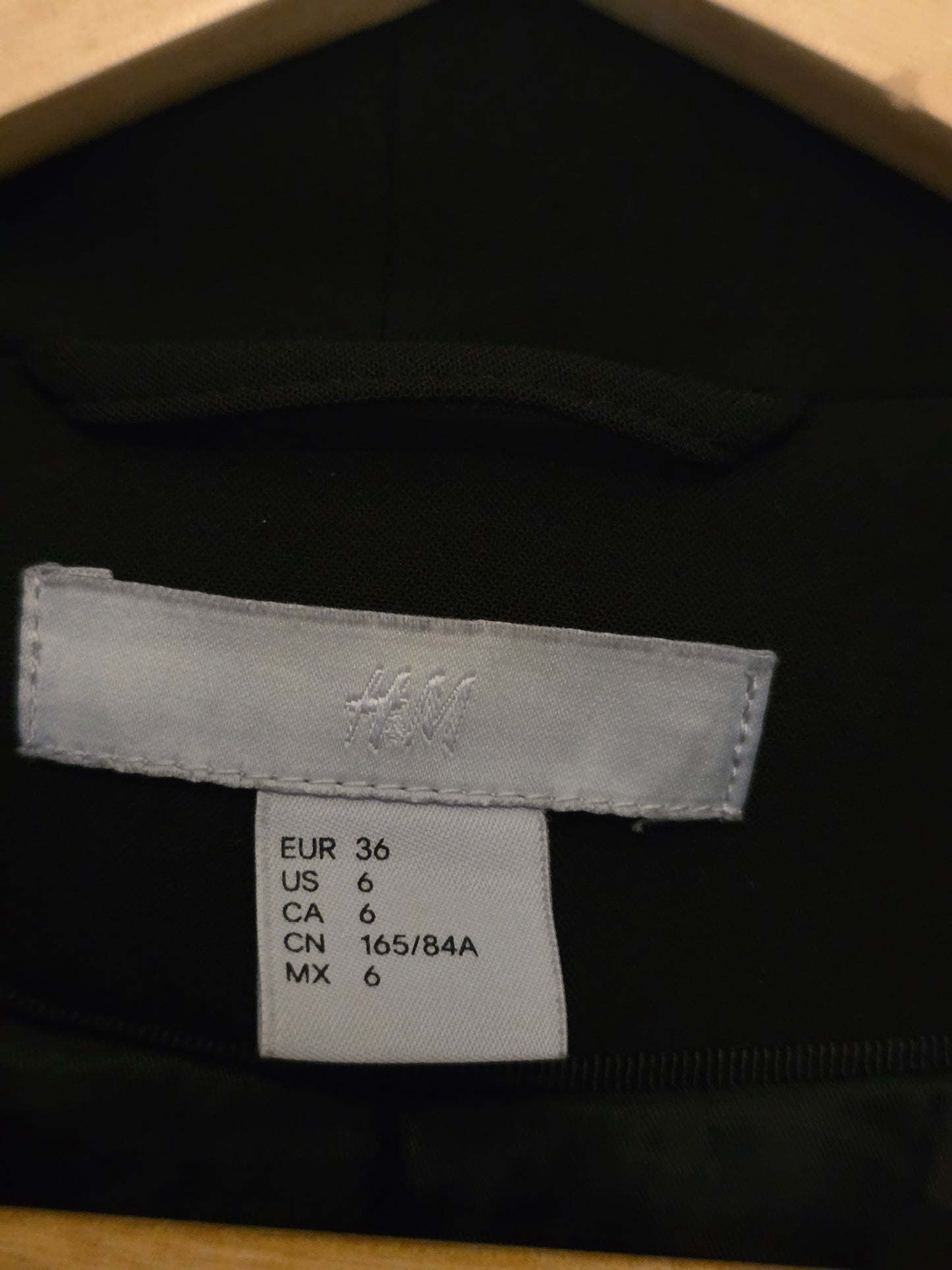 H&M Black Smart Casual Asymmetrical Zipped Coat Size 8