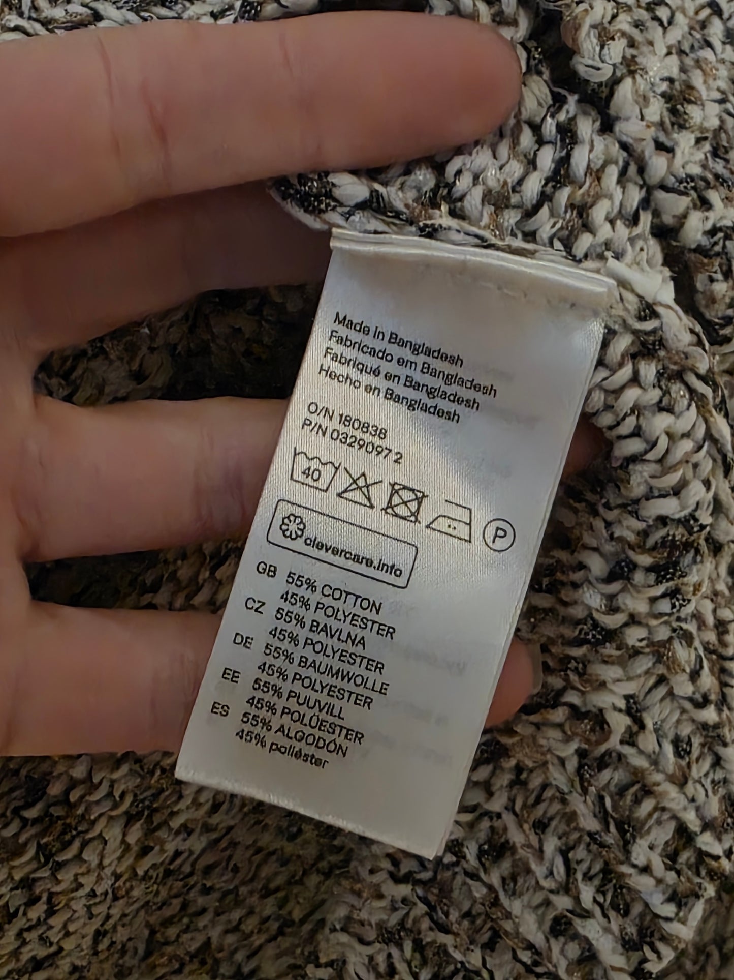 H&M Multi Coloured Knitted V-Neck Jumper Size Small