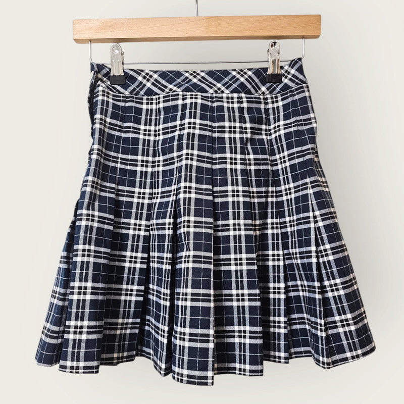 H&M New Blue & White Pleated Mini Skirt UK 4